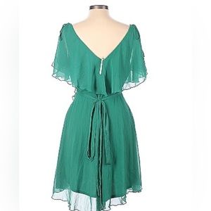 Green ASOS Mini Sleve Cape Back Dress